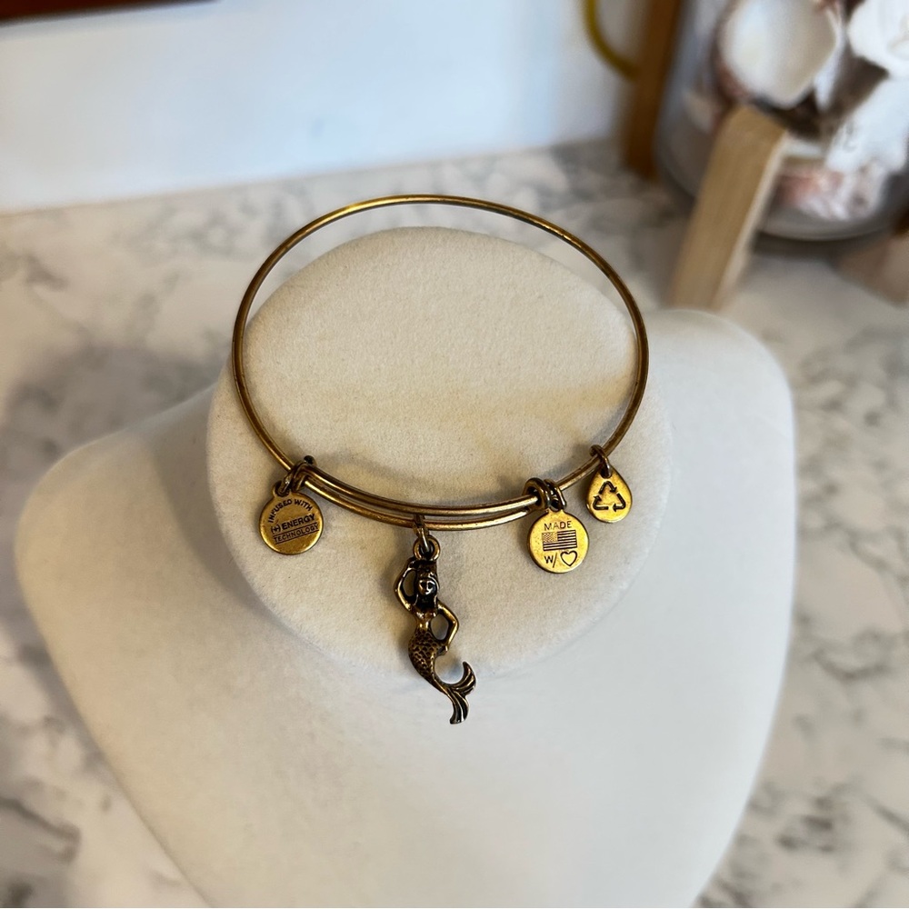 Alex +‎ Ani Gold Toned Mermaid Charm Bracelet